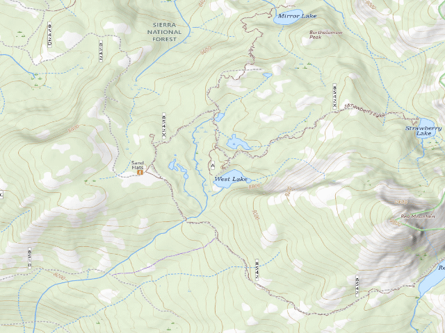 USGS topographic map of Strawberry Lake Camp 1