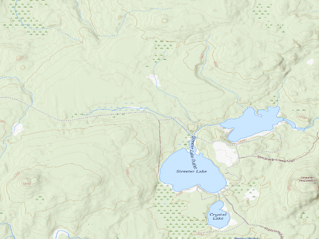USGS topographic map of Streeter Lake Road Campsite #12 (Aldrich Pond Wild Forest)