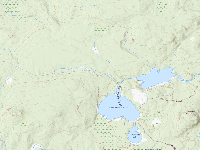 USGS topographic map of Streeter Lake Road Campsite #14 (Aldrich Pond Wild Forest)