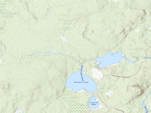 USGS topographic map of Streeter Lake Road Campsite #15 (Aldrich Pond Wild Forest)