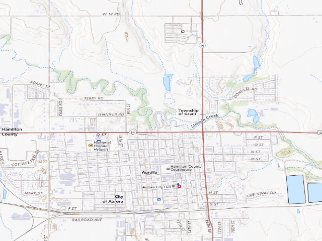 USGS topographic map of Streeter Park Campground (Aurora)