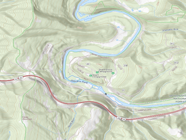 USGS topographic map of Stuart Campground
