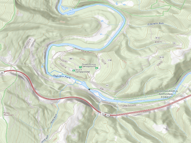 USGS topographic map of Stuart Group Campground