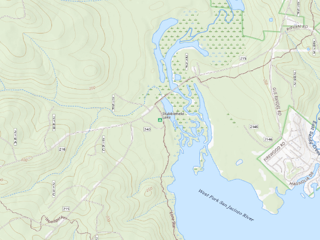 USGS topographic map of Stubblefield Lake