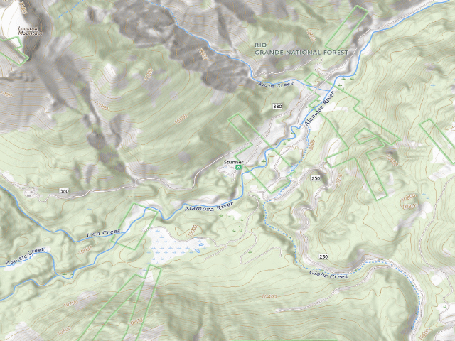 USGS topographic map of Stunner Campground