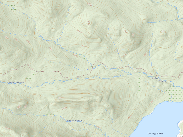 USGS topographic map of Sucker Brook 1 (West Canada Lake Wilderness)
