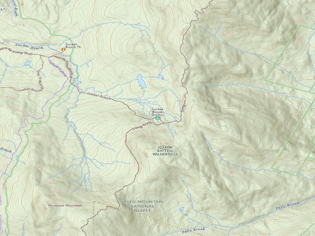 USGS topographic map of Sucker Brook Shelter