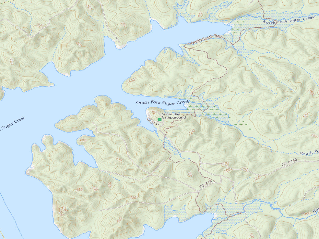 USGS topographic map of Sugar Bay Campground