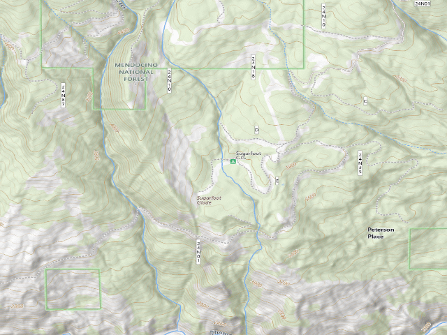 USGS topographic map of Sugarfoot Glade Campground