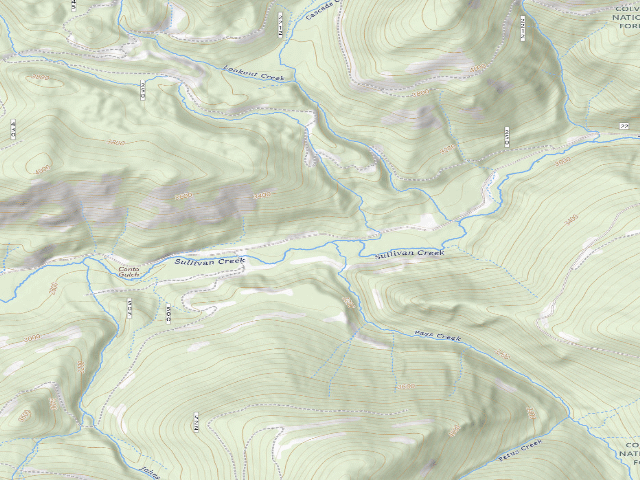 USGS topographic map of Sullivan Creek Campground 12
