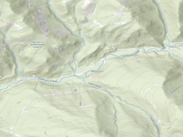 USGS topographic map of Sullivan Creek Campground 14