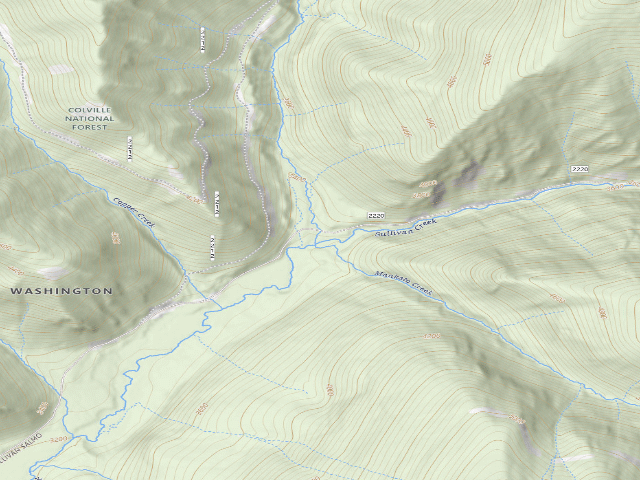 USGS topographic map of Sullivan Creek Campground 16