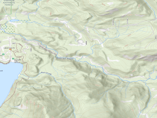 USGS topographic map of Sullivan Creek Campground 3