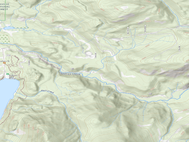 USGS topographic map of Sullivan Creek Campground 4