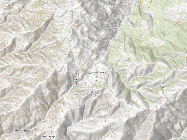 USGS topographic map of Sulphide Del Rey