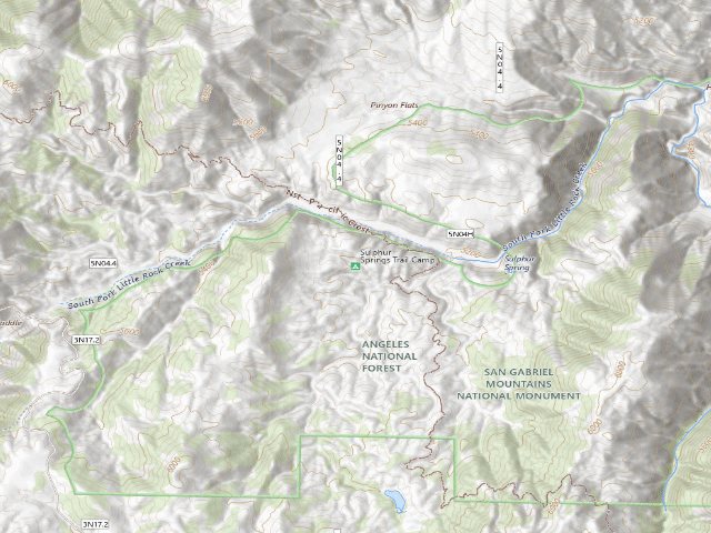 USGS topographic map of Sulphur Springs Trail Camp