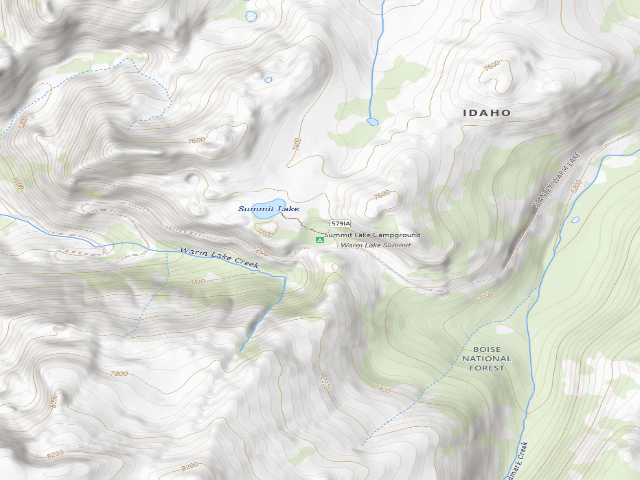 USGS topographic map of Summit Lake Campground