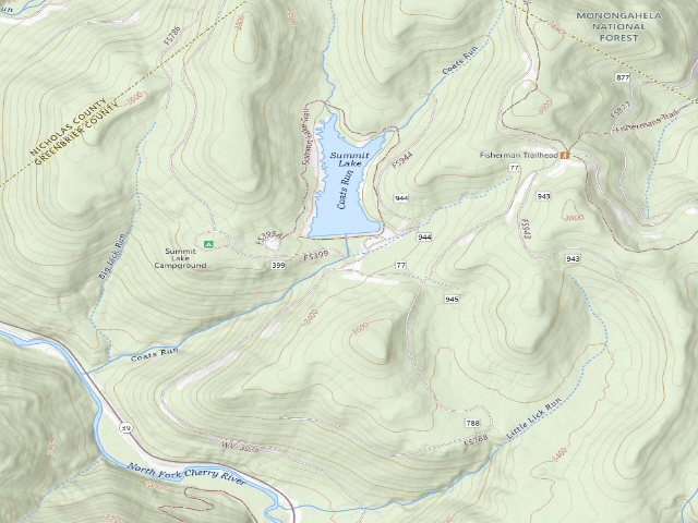 USGS topographic map of Summit Lake Campground