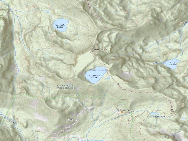 USGS topographic map of Summit Lake Camping Area