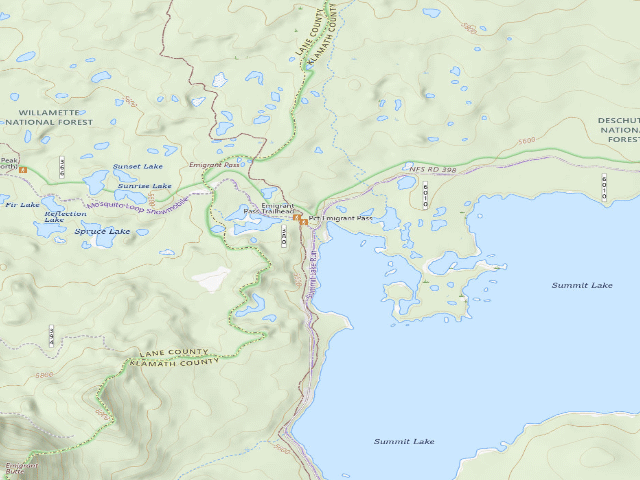 USGS topographic map of Summit Lake