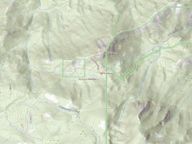 USGS topographic map of Summit Meadow/Lookout Peak