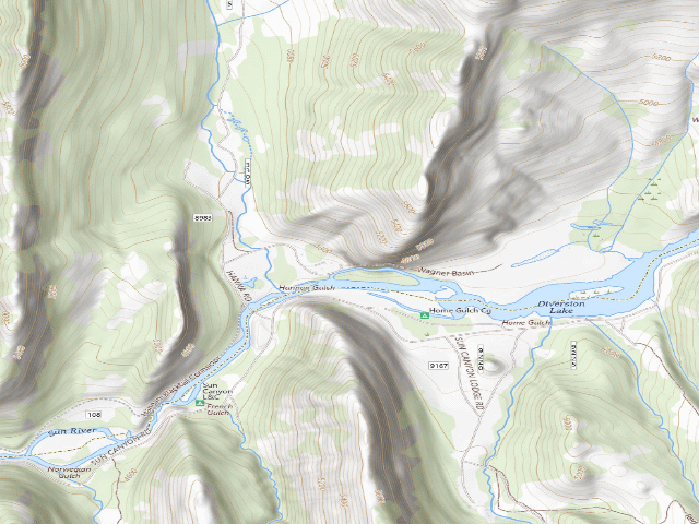 USGS topographic map of Sun Canyon - Teton