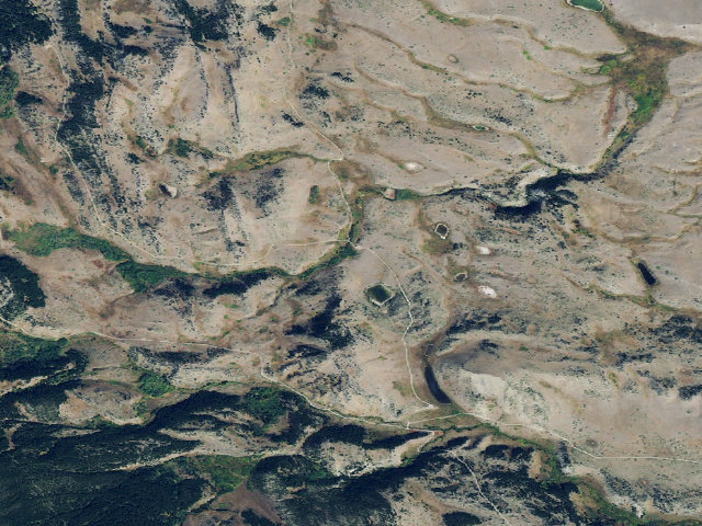 Aerial image of Sun River WMA