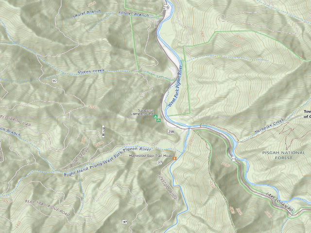 USGS topographic map of Sunburst Campground