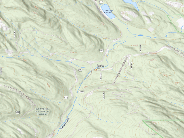 USGS topographic map of Sunday Bridge