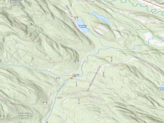 USGS topographic map of Sunday Creek Road