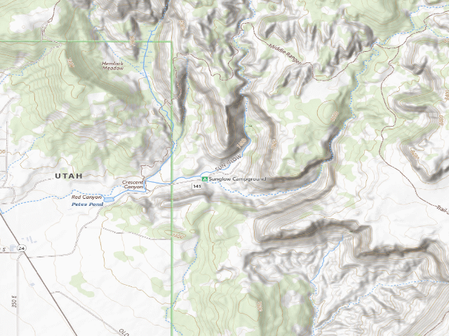USGS topographic map of Sunglow Campground