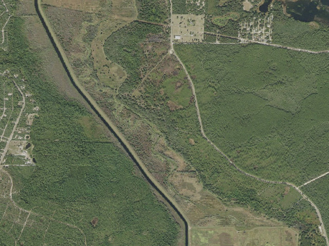 Aerial image of Sunnyhill group campsite (Sunnyhill Restoration Area)
