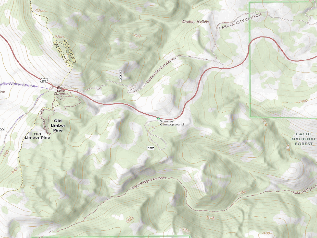 USGS topographic map of Sunrise Campground