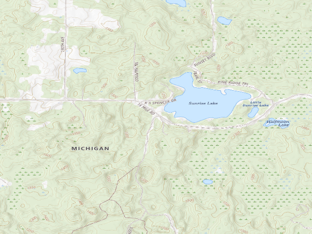 USGS topographic map of Sunrise Lake State Forest Campground