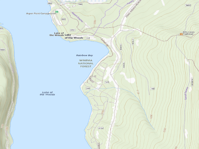 USGS topographic map of Sunset Campground