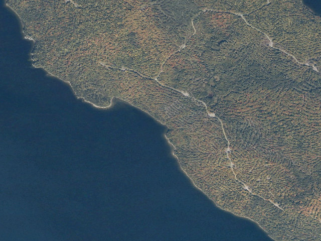 Aerial image of Sunset Cove (Moosehead Lake Shoreline Public Land)