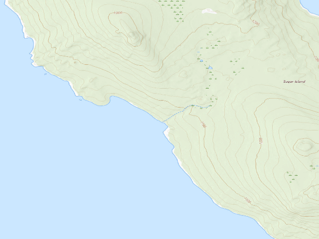 USGS topographic map of Sunset Cove (Moosehead Lake Shoreline Public Land)