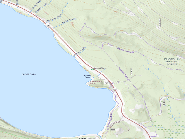 USGS topographic map of Sunset Cove