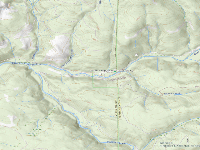 USGS topographic map of Sunset Falls Campground