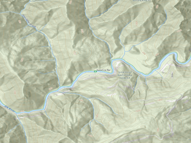 USGS topographic map of Sunshine Bar