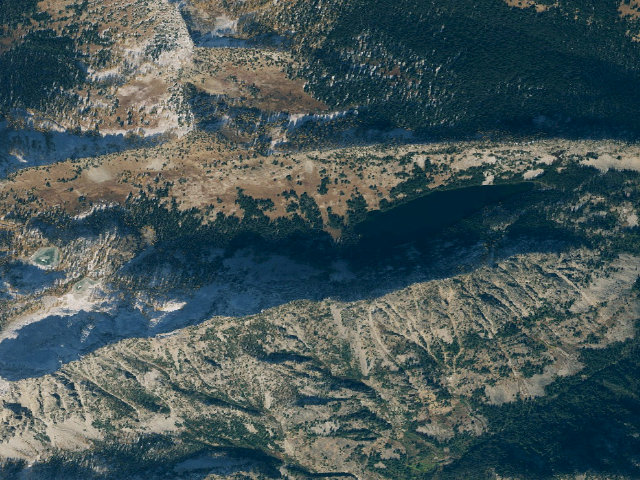 Aerial image of Surprise Lake Camp