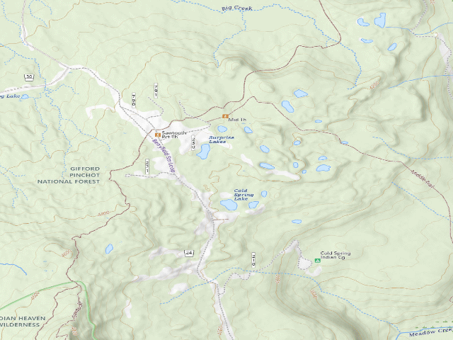USGS topographic map of Surprise Lakes