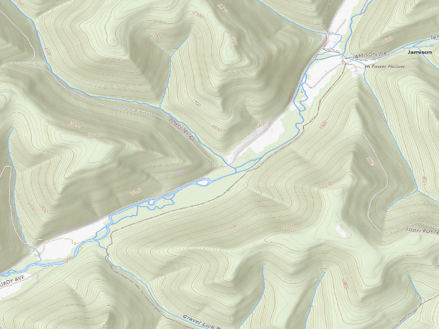 USGS topographic map of Susquehannock State Forest roadside campsite 005 Camp Run