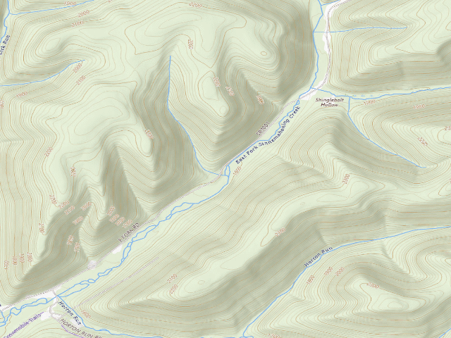 USGS topographic map of Susquehannock State Forest roadside campsite 011 East Fork Rd
