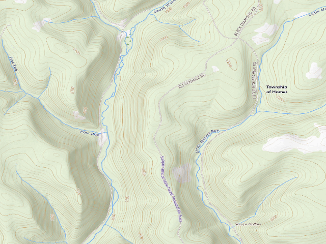 USGS topographic map of Susquehannock State Forest roadside campsite 012 Eleven Mile Landing A