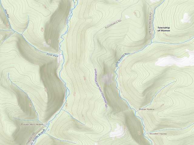 USGS topographic map of Susquehannock State Forest roadside campsite 013 Eleven Mile Landing B