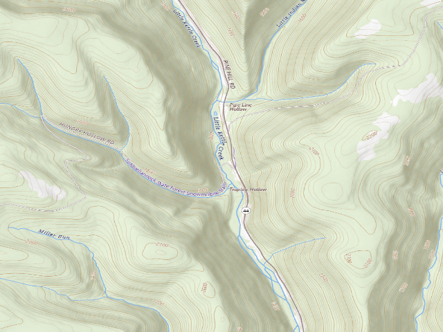 USGS topographic map of Susquehannock State Forest roadside campsite 016 Hungry Hollow (A)