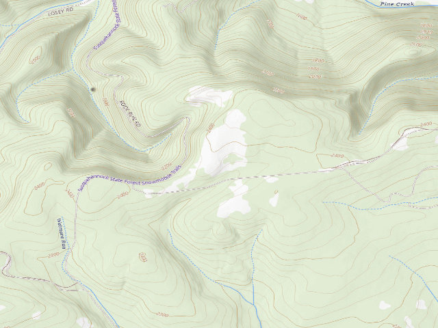USGS topographic map of Susquehannock State Forest roadside campsite 019 Packman