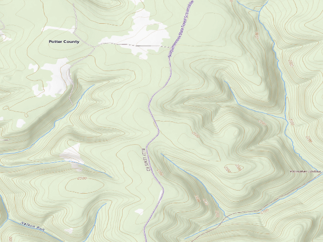 USGS topographic map of Susquehannock State Forest roadside campsite 020 Palmatier