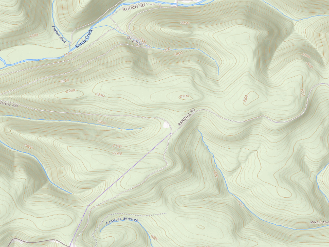 USGS topographic map of Susquehannock State Forest roadside campsite 021 Gas Well A